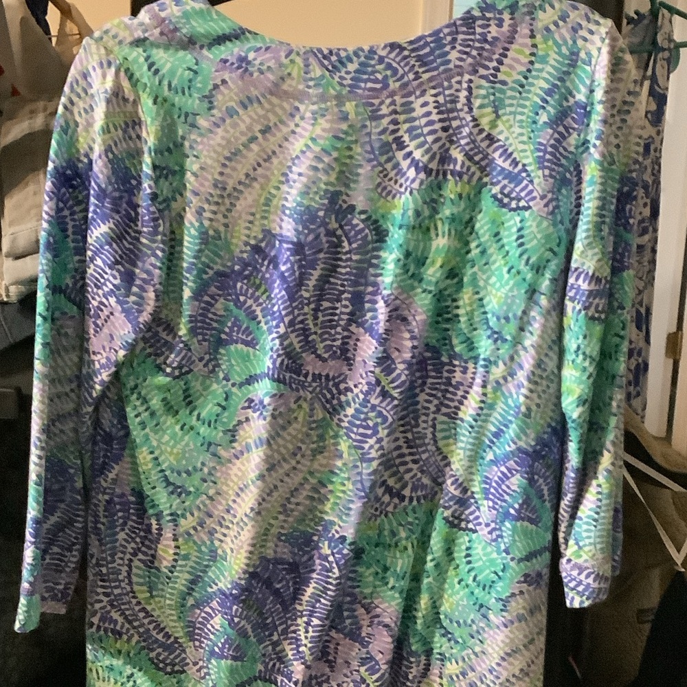 Lilly Pulitzer Vibrant Blue‎ and Green Blouse - Picture 6 of 7